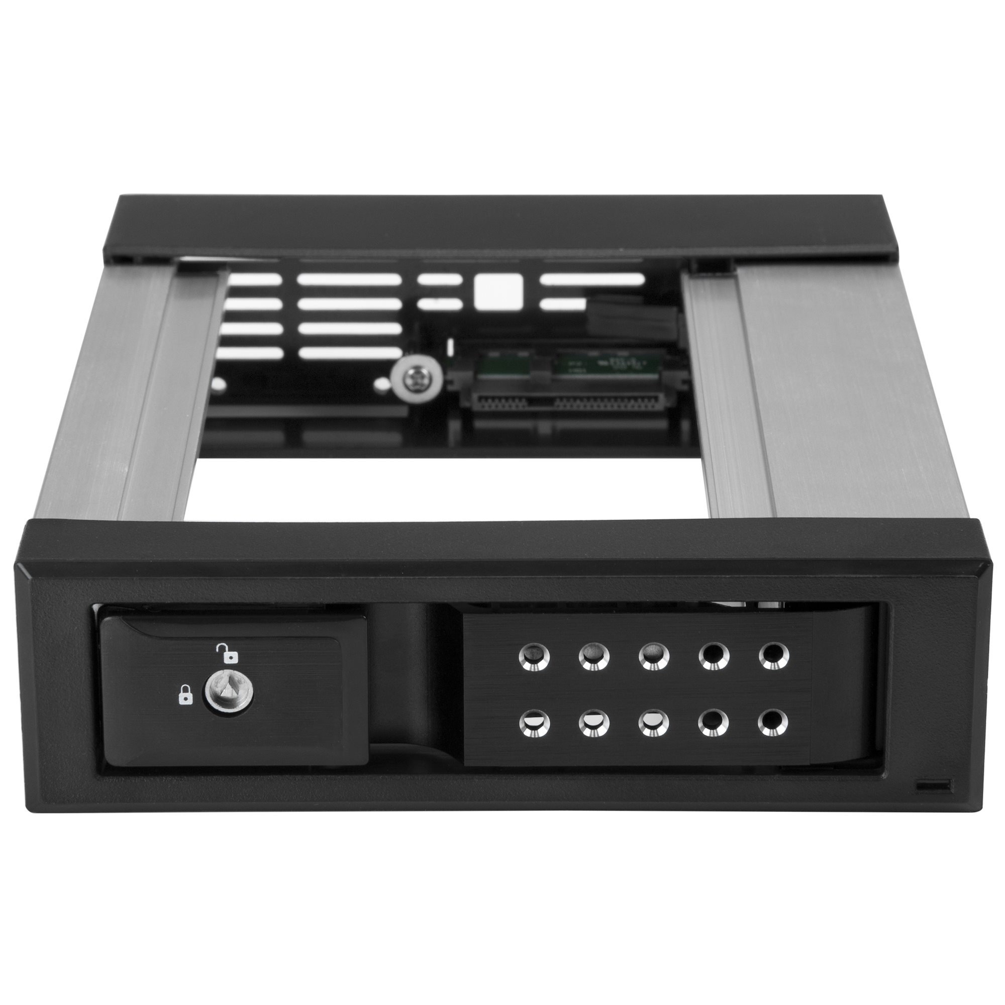 STARTECHCOM 13,34cm5,25Zoll auf 8,89cm3,25Zoll Festplatten Wechselrahmen 3,5Zoll SATASAS LaufwerkeTraegerlosSASSATA Backplane