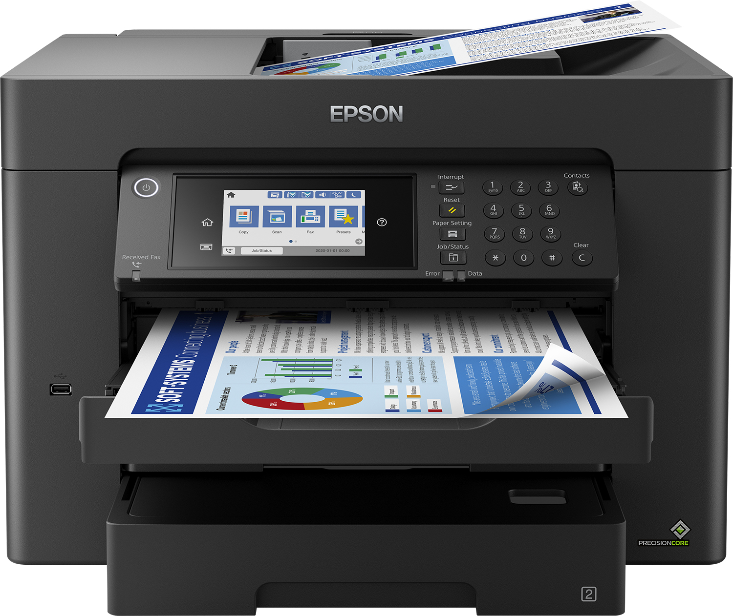 EPSON WorkForce WF7840DTWF 4 in 1 TintenstrahlMultifunktionsdrucker schwarz
