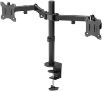 goobay MonitorHalterung Flex 58529 schwarz für 2 Monitore, Tischklemme