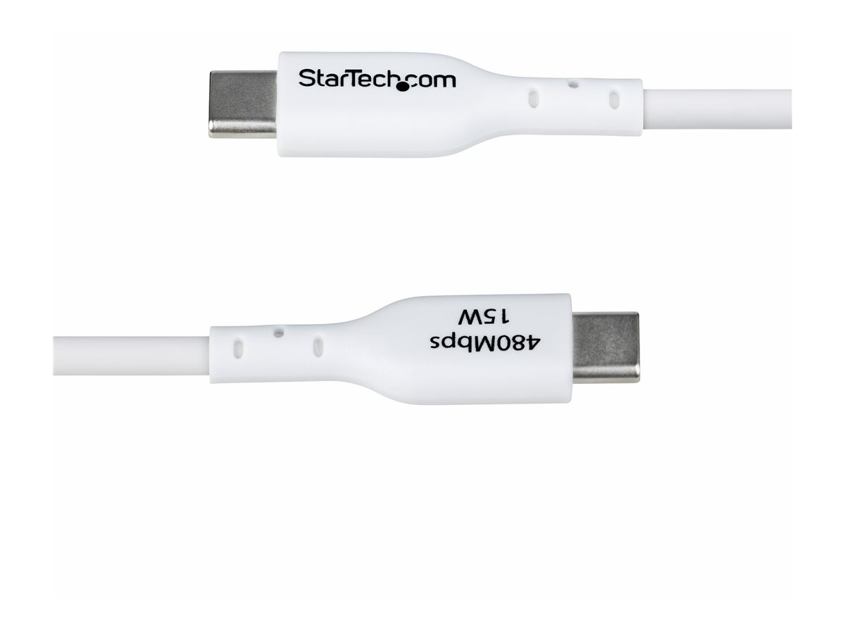 STARTECH.COM 2m USB-A auf USB-C Ladekabel USB-A auf Typ-C Ladekabel 3A Schnellladekabel USB 2.0 Datenubertragung M/M Weiss