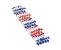LEIFHEIT Wäscheklammern blautransparent und rottransparent, 25 St