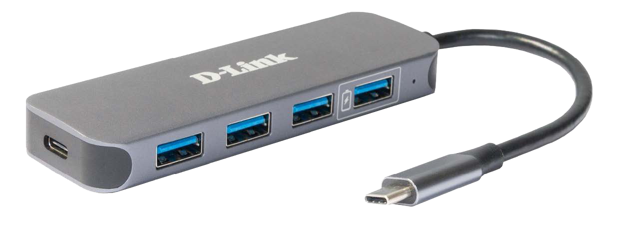 DLINK DUB2340 USBCHub 3x USBA 30 1x USBA 30 Fast Charge 1x USBC PD 30 mit Ladefunktion bis 60W
