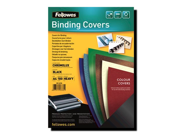 Fellowes Rueckwaende fuer Bindemappen Chromolux schwarz/weiss, DIN A4 250 g/qm, 100 St. Fellowes Rueckwaende fuer Bindemappen Chromolux schwarz/weiss, DIN A4 250 g/qm, 100 St.