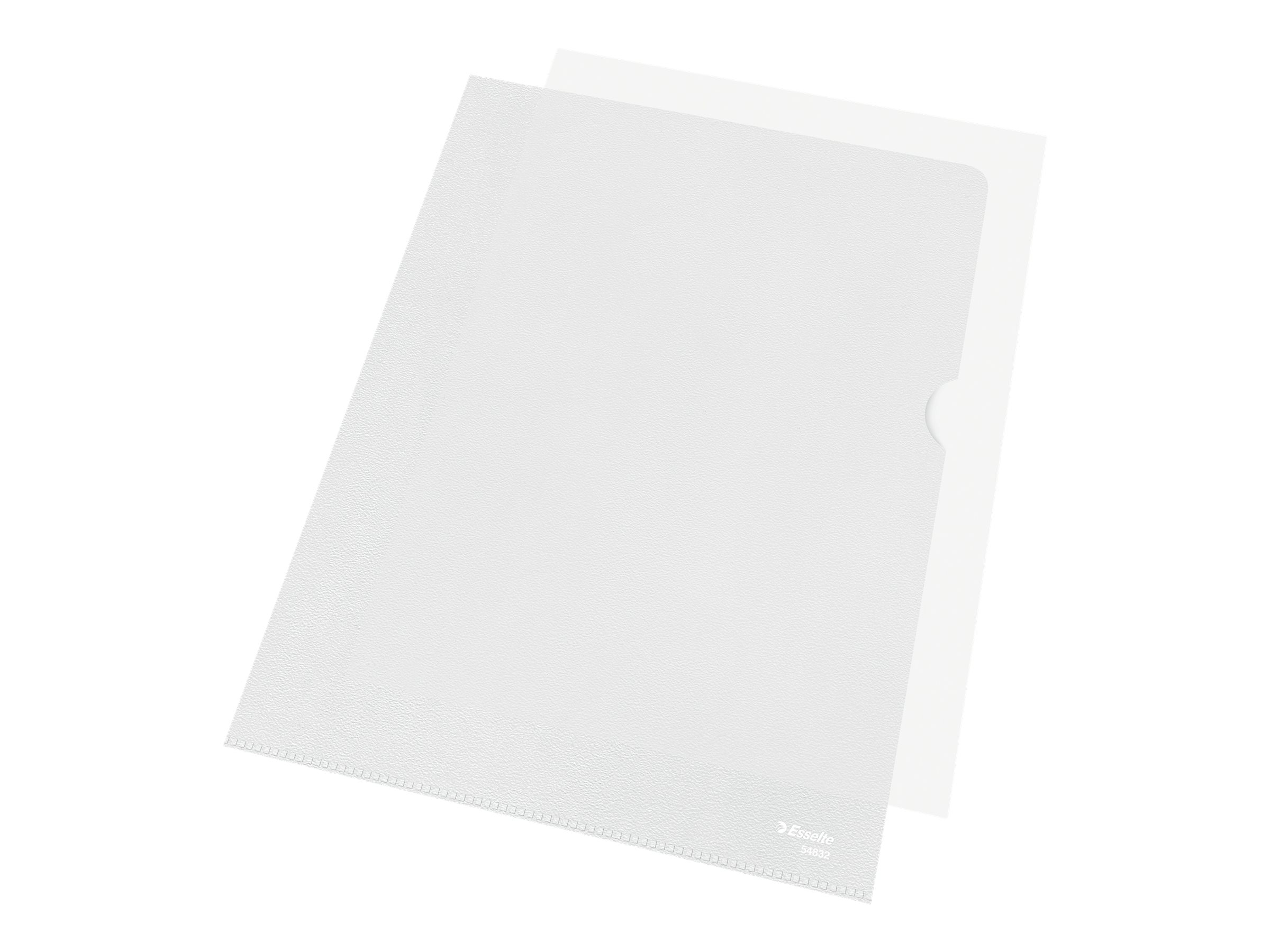 100 Esselte Sichthuellen DIN A4 transparent genarbt 0,11 mm