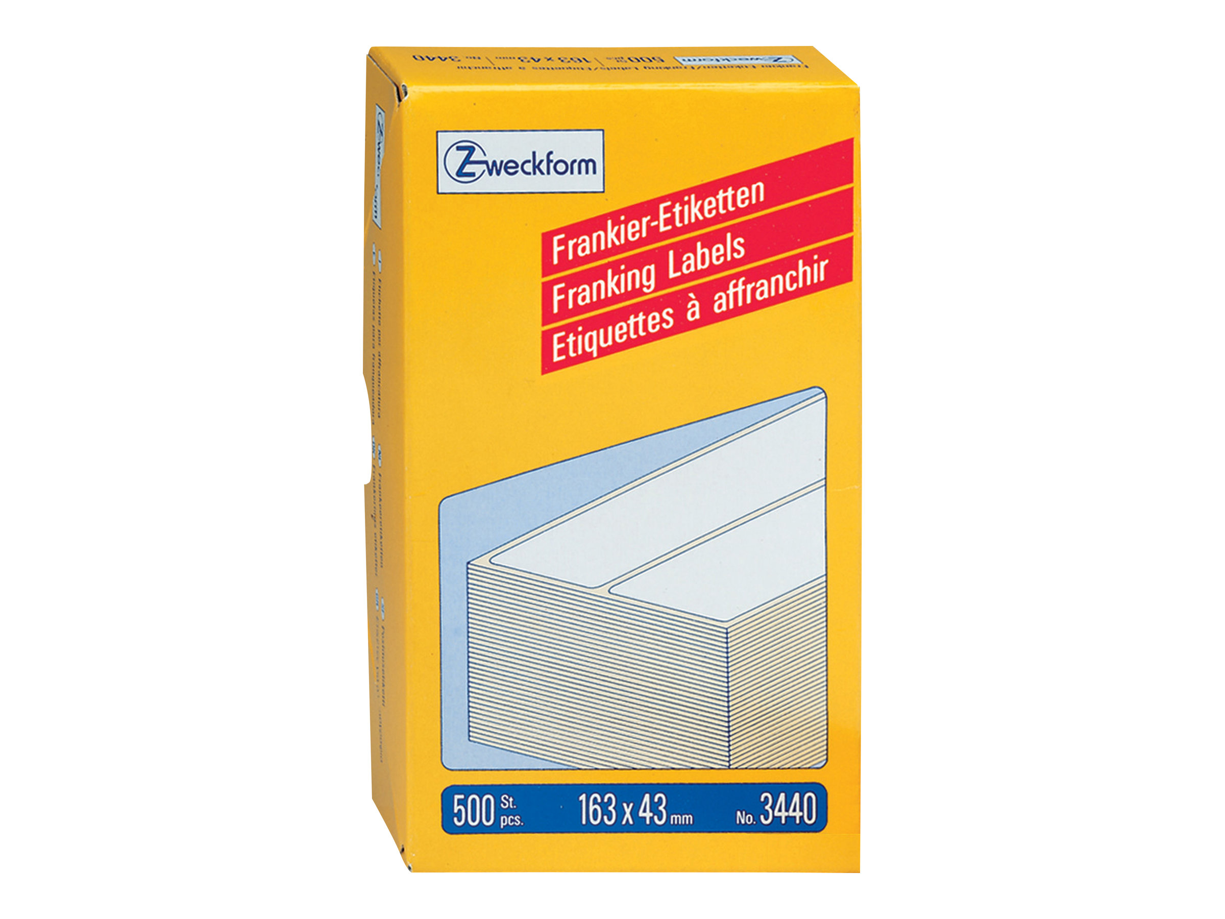 500 AVERY Zweckform Frankieretiketten 3440 weiss 163,0 x 43,0 mm 500 AVERY Zweckform Frankieretiketten 3440 weiss 163,0 x 43,0 mm