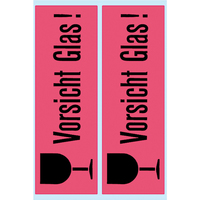 10 HERMA Warnetiketten 5739 rot Â»Vorsicht Glas!Â« 39,0 x 118,0 mm