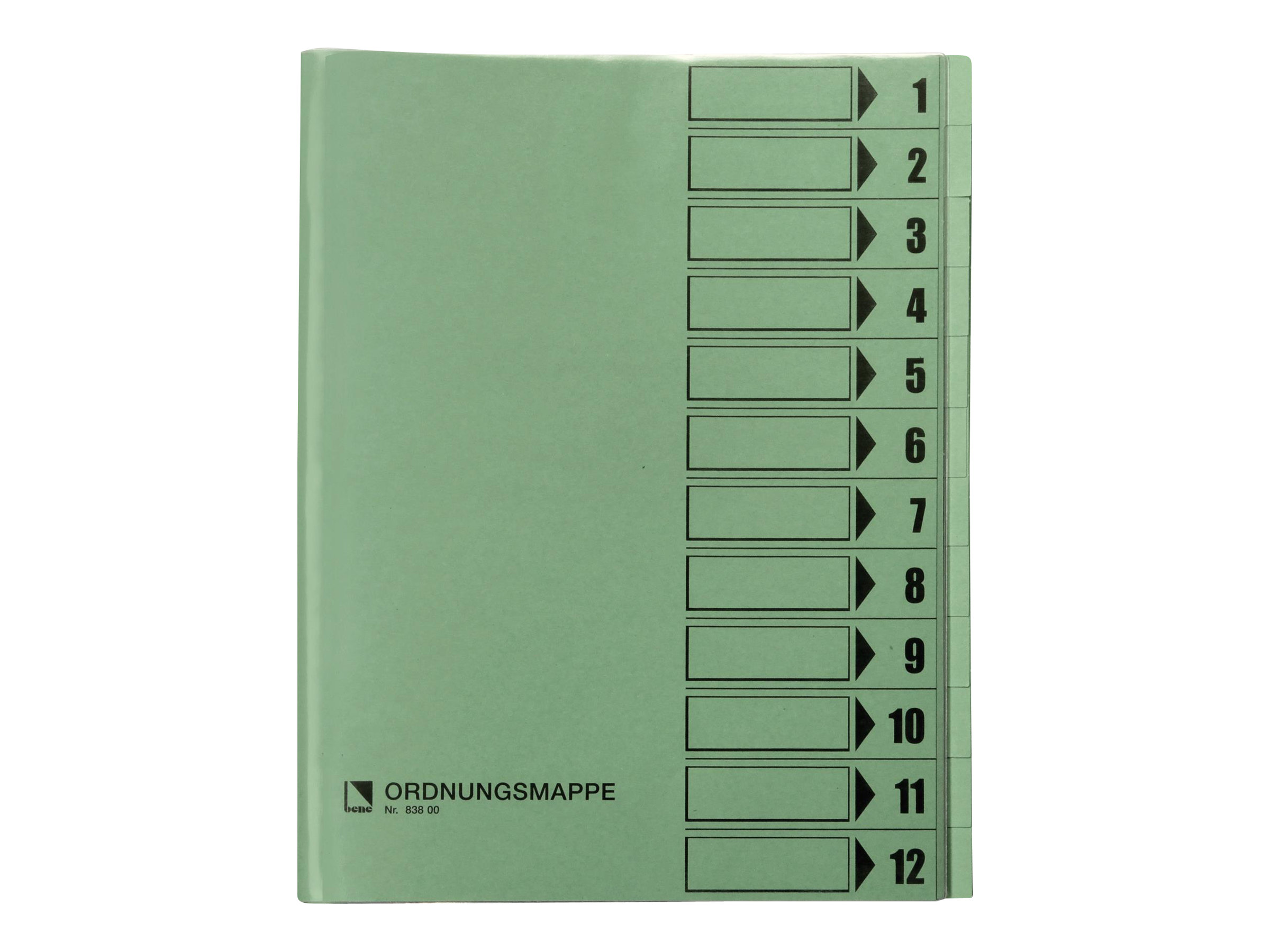 bene Ordnungsmappe 12 Fächer grün, 1 St