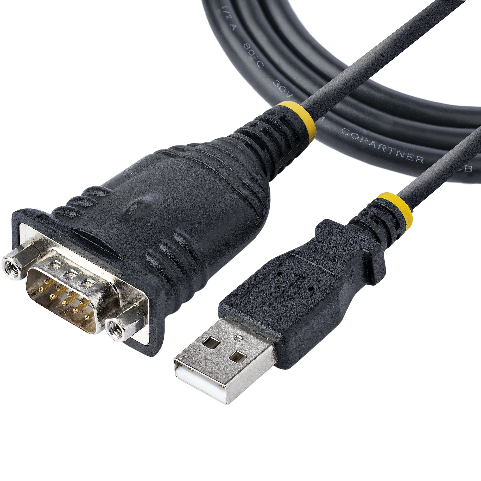 STARTECHCOM 1m USB to Serial Cable DB9 Male RS232 to USB Converter Prolific IC USB to Serial Adapter for PrinterScannerSwitch