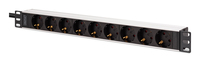 DIGITUS 1U Alu PDU rackmount 8x Safety outlet 1x outlet 16A 230VAC 5060Hz IEC C20 Stecker