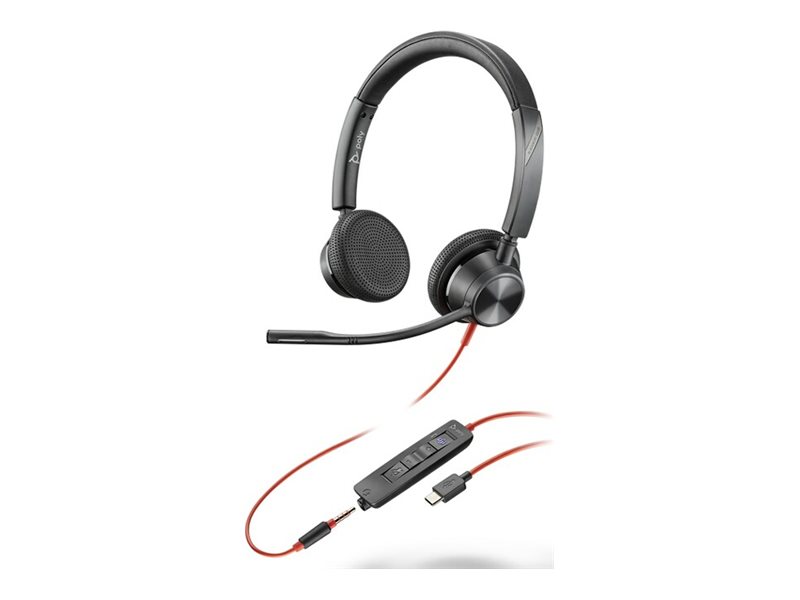 HP Poly Blackwire 3325 Stereo Microsoft Teams Certified USB-C Headset +3.5mm Plug +USB-C/A Adapter HP Poly Blackwire 3325 Stereo Microsoft Teams Certified USB-C Headset +3.5mm Plug +USB-C/A Adapter