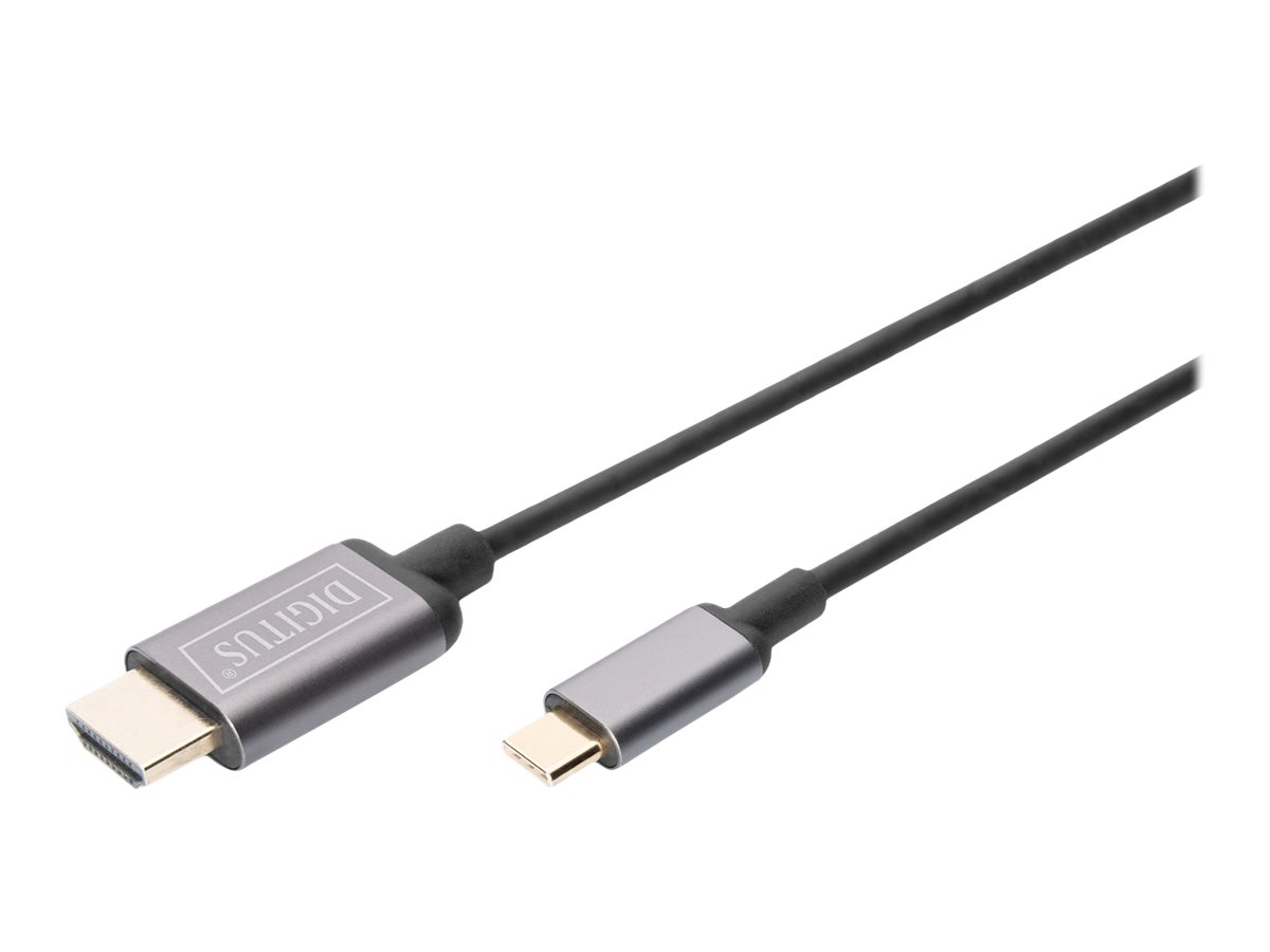 DIGITUS USB-C - HDMI Adapter, 1,8 m 4K/30Hz, schwarz, 1,8 m