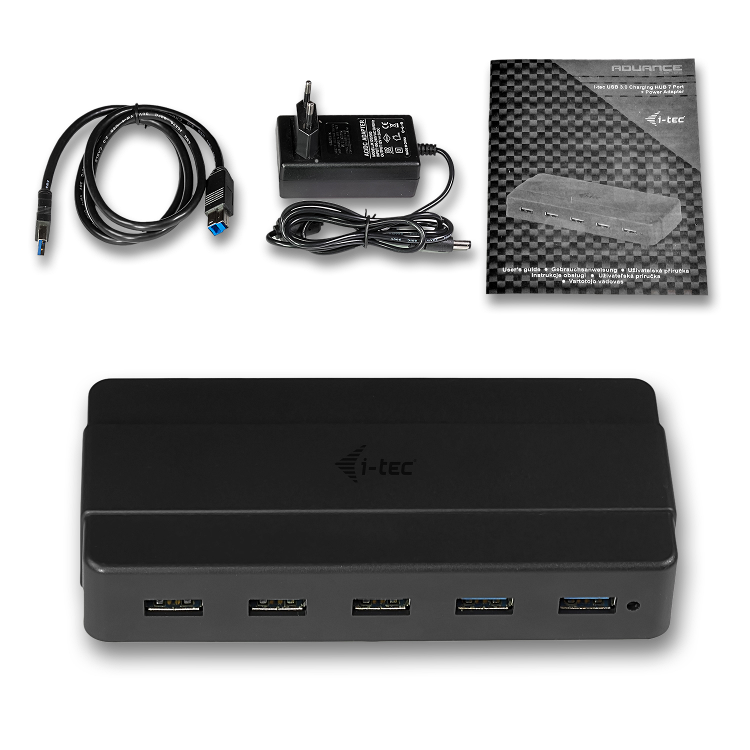 ITEC USB 30 Advance Charging HUB 7 port mit externem Netzadapter 7x USB Ladeport Fuer Tablets Notebooks Ultrabooks PC