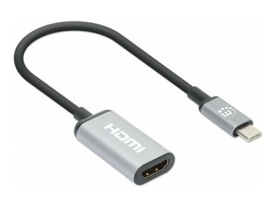 MANHATTAN 4K60Hz USB-C auf HDMI-Adapter USB 3.2 Typ C-Stecker auf HDMI-Buchse Konverter 15cm Länge Aluminium schwarz MANHATTAN 4K60Hz USB-C auf HDMI-Adapter USB 3.2 Typ C-Stecker auf HDMI-Buchse Konverter 15cm Länge Aluminium schwarz