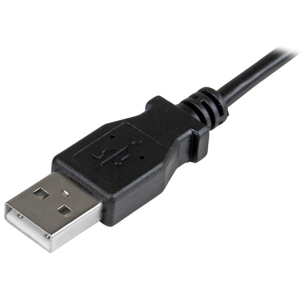 STARTECHCOM 05m Right Angle Micro USB Cable USB to Micro USB Cable USB Charger Cable Charge and Sync 24 AWG