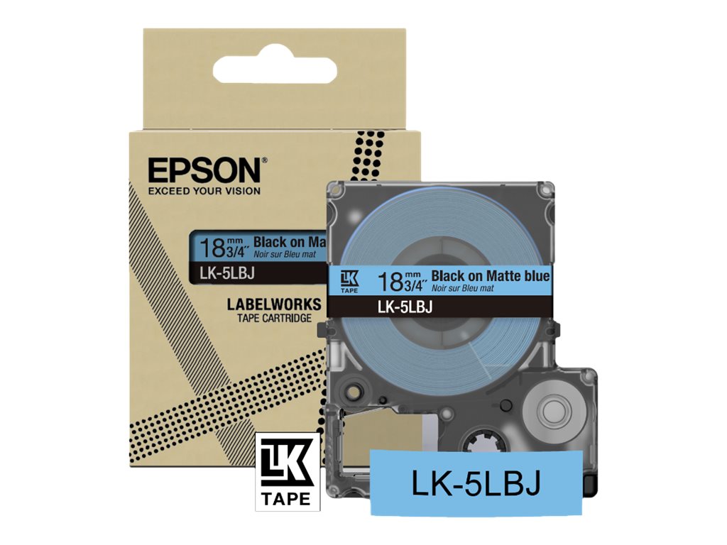 EPSON Schriftband LK LK-5LBJ C53S672081, 18 mm schwarz auf blau EPSON Schriftband LK LK-5LBJ C53S672081, 18 mm schwarz auf blau