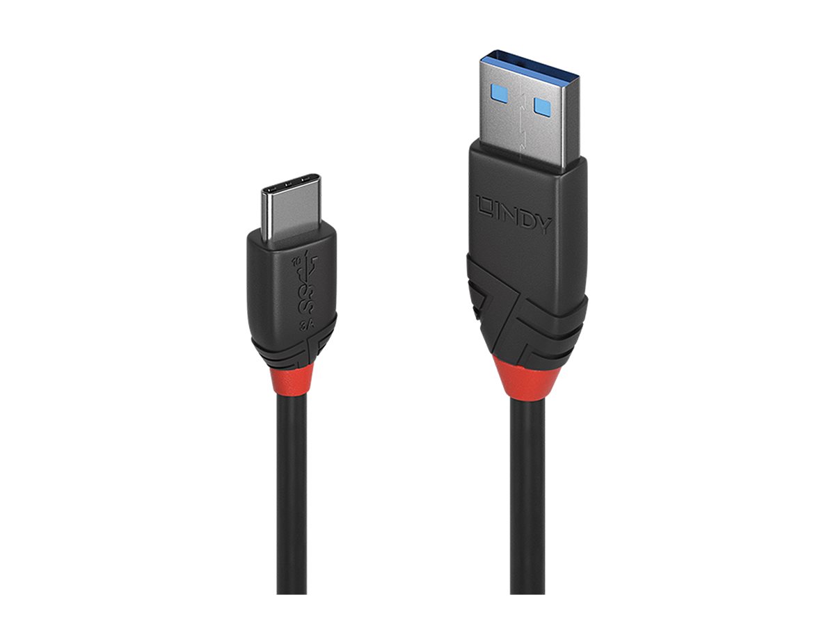 LINDY 1m USB 3.1 Typ A an C Kabel 3A Black Line LINDY 1m USB 3.1 Typ A an C Kabel 3A Black Line