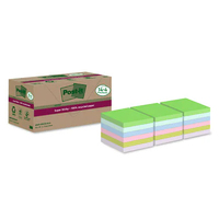 Post-it® Super Sticky Recycling Notes Haftnotizen extrastark farbsortiert, 18 Bloecke Post-it® Super Sticky Recycling Notes Haftnotizen extrastark farbsortiert, 18 Bloecke