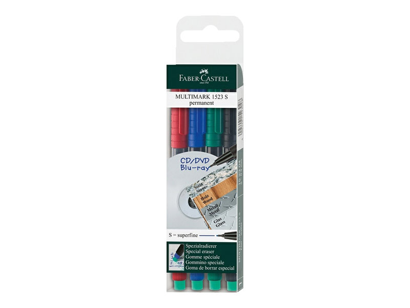 FABER-CASTELL MULTIMARK 1523 Folienstifte-Set farbsortiert permanent 4 St.