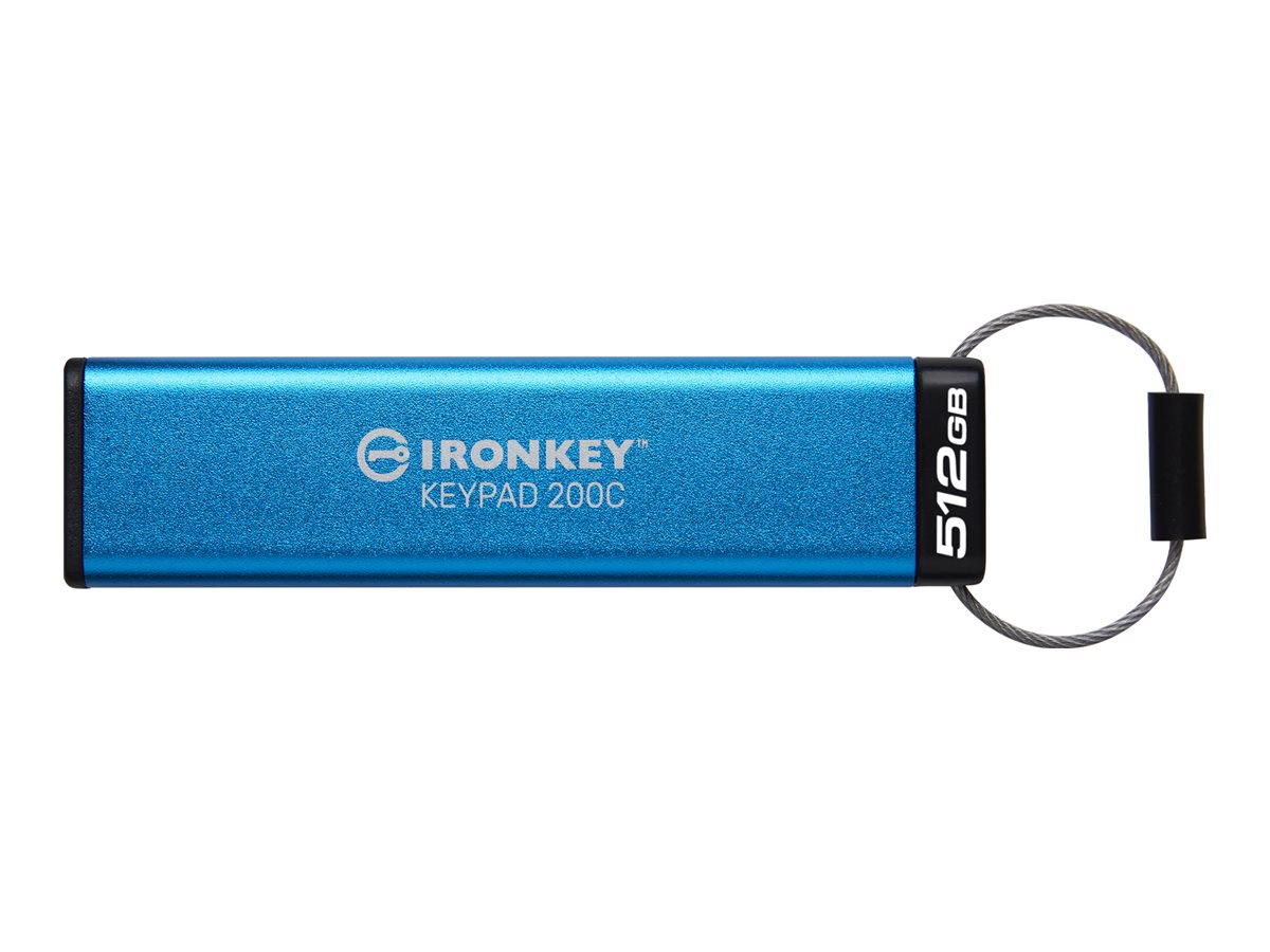 KINGSTON 512GB USB-C IronKey Keypad 200C FIPS 140-3 Lvl 3 Pending AES-256