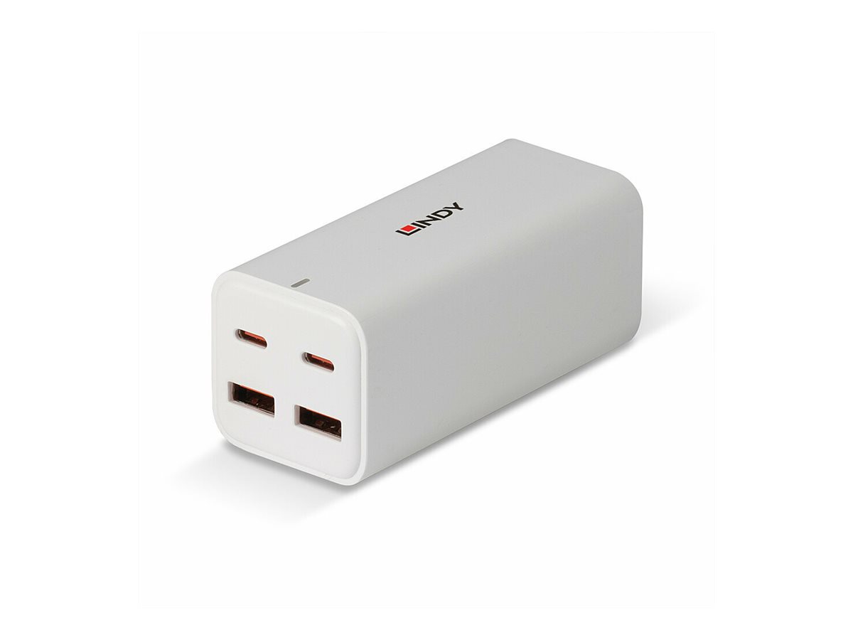 LINDY 100W 4-Port USB Desktop GaN Fast Charger