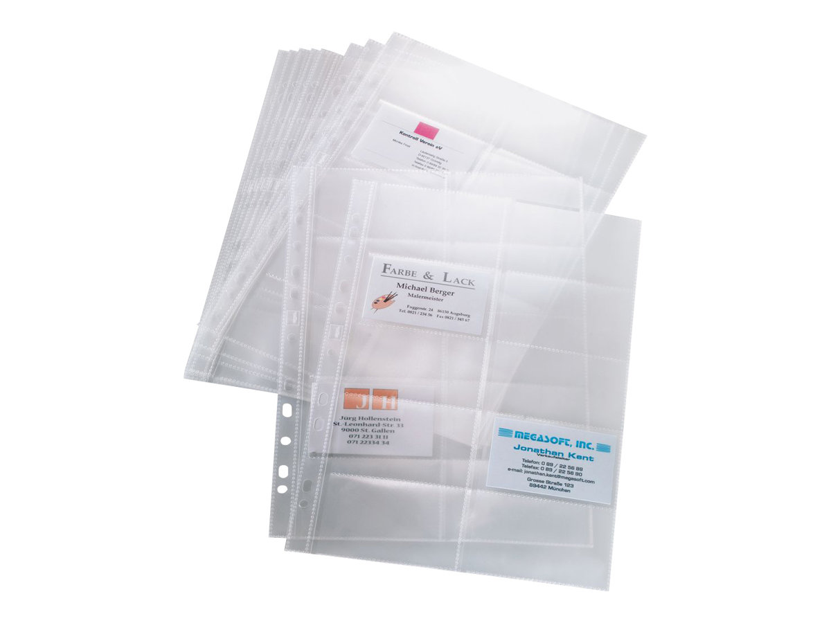 10 SIGEL Visitenkartenhuellen 90 x 58 mm transparent glatt