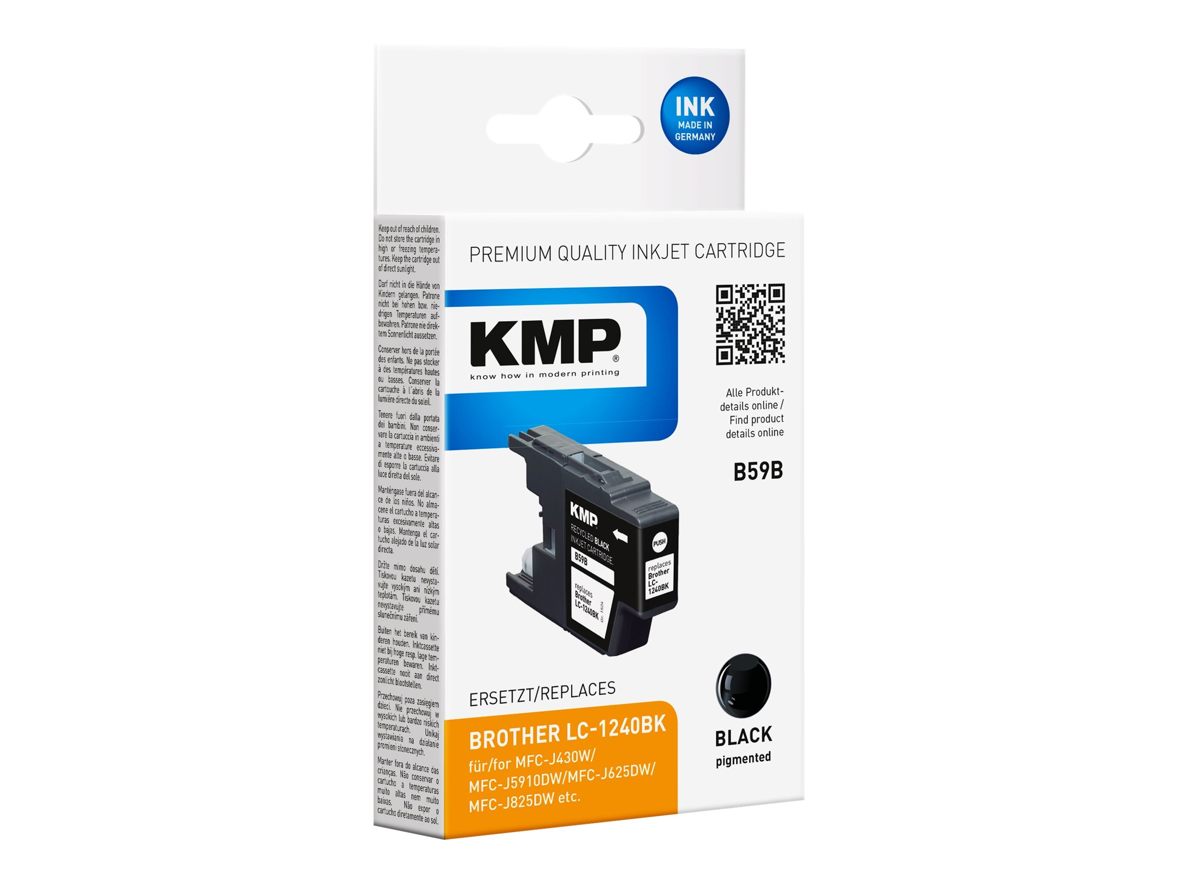 KMP B59B  schwarz Druckerpatrone kompatibel zu brother LC-1240BK