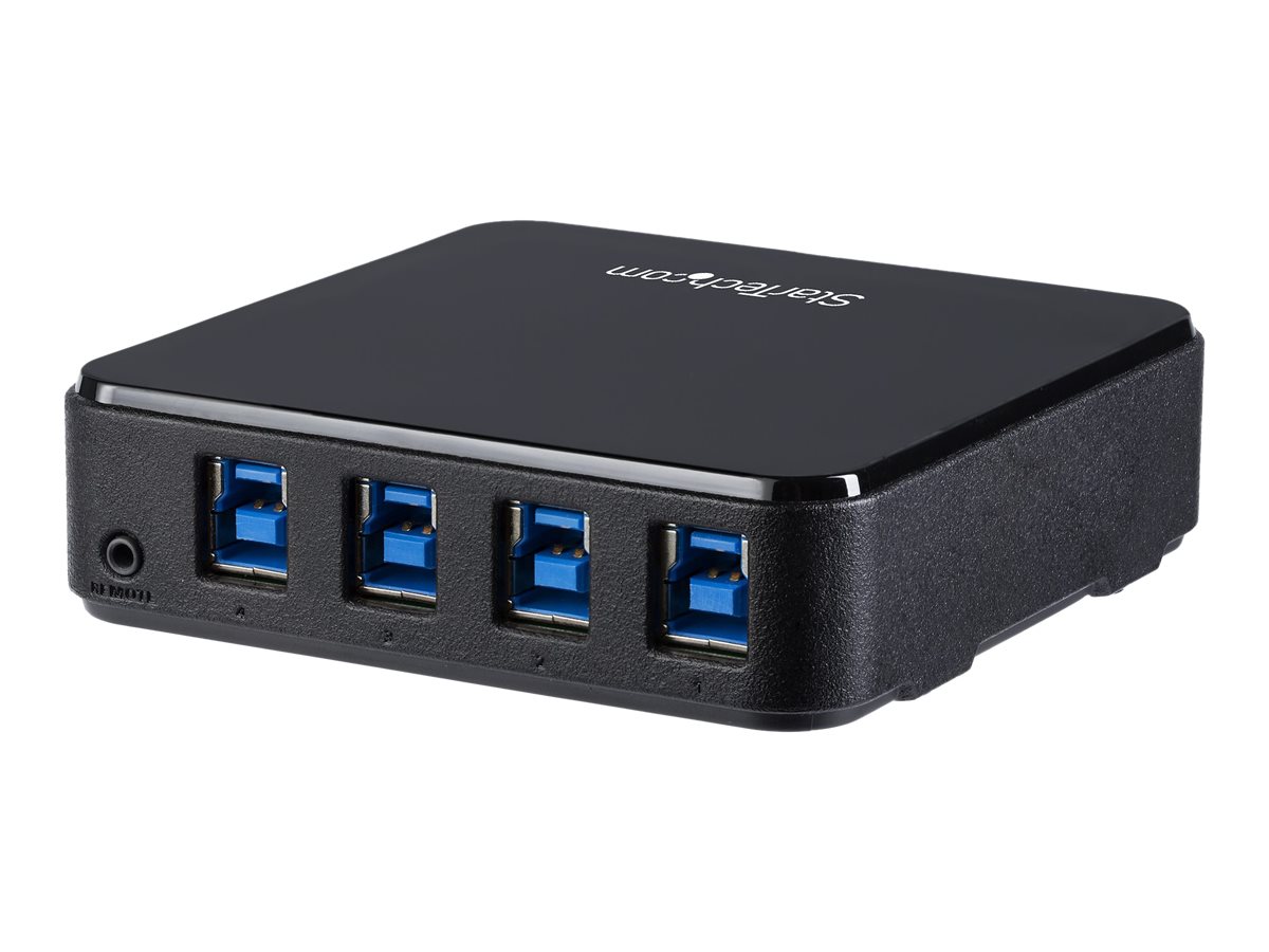 StarTech.com USB 3.0 Sharing Switch 4x4 für Peripheriegeräte - USB Umschalter für Mac / Windows / Linux - 4 Port USB 3.0 Switch - Switch - 4 Anschlüsse