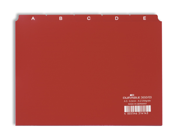 DURABLE Karteikartenregister A-Z rot