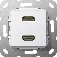 Gira Einsatz HDMI 567103 2.0a + HDR 2fach Kup reinweiss Gira Einsatz HDMI 567103 2.0a + HDR 2fach Kup reinweiss