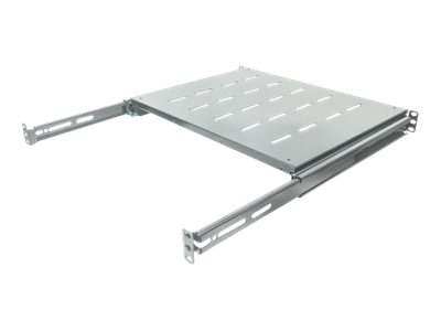 INTELLINET 48,3cm 19 Zoll Fachboden ausziehbar 1 HE 600 mm tief Ablageflaeche 350mm grau
