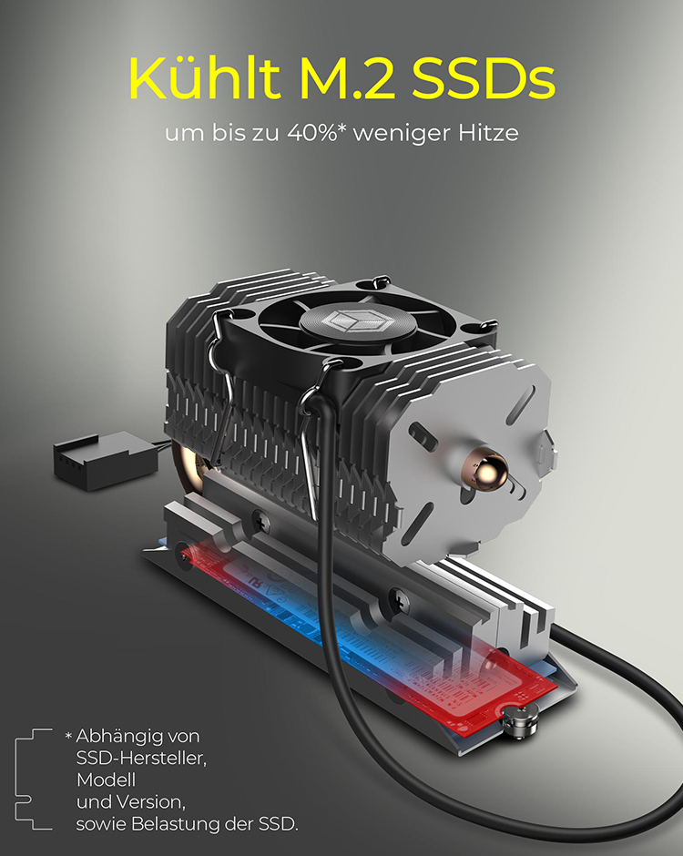 K Kuehlkoerper IcyBox SSD M2 schwenkbar