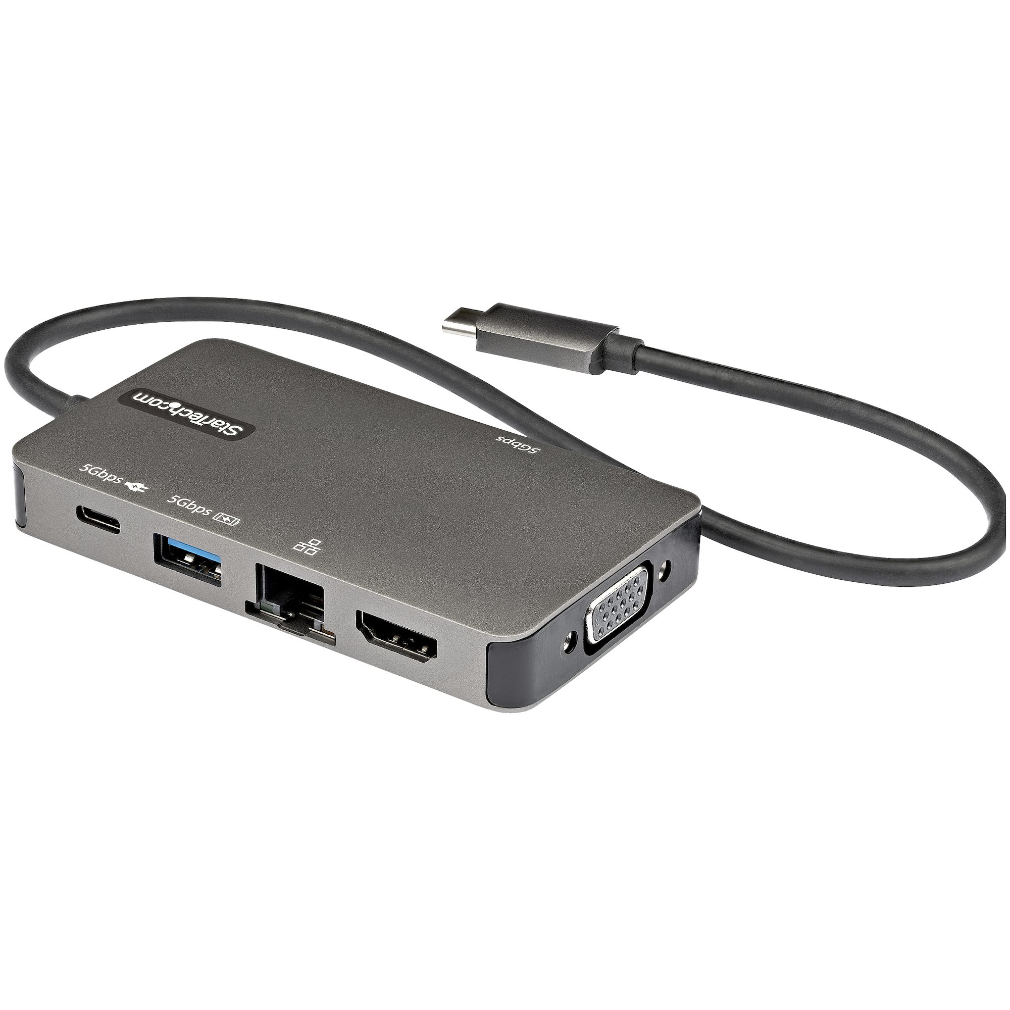 STARTECHCOM USBC Multiport Adapter USBC auf 4K HDMI oder VGA Mini Dock 100W PD Passthrough 3x USB 30 GbE 30cm Kabel