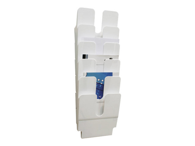 DURABLE Wandprospekthalter Flexiplus weiss DIN A4 hoch 6 Faecher