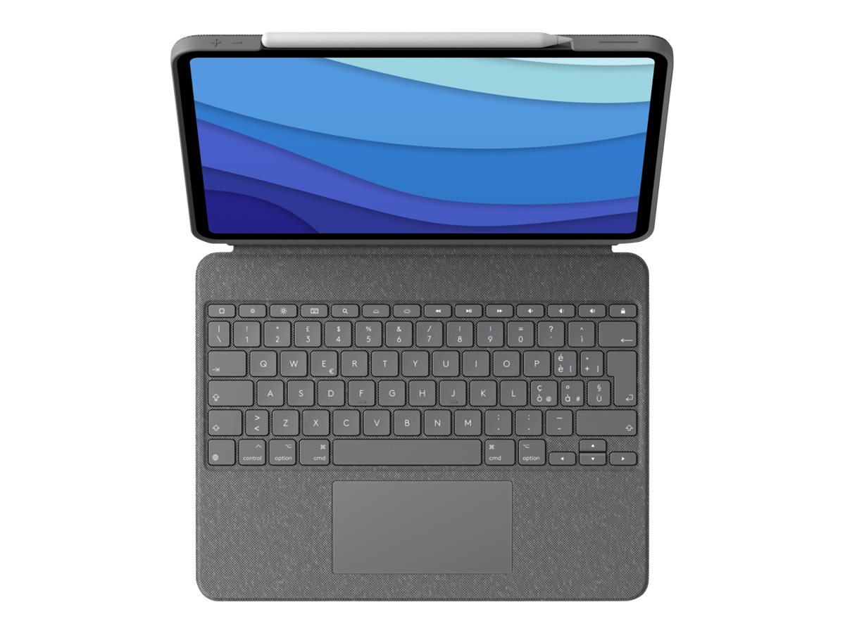 Logitech Combo Touch Tastatur-Case fuer iPad Pro 11" (1. bis 4.Gen) - oxford grau