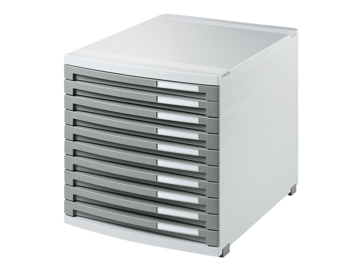 HAN Schubladenbox Contur dunkelgrau 151019D, DIN B4 mit 10 Schubladen, 1 St