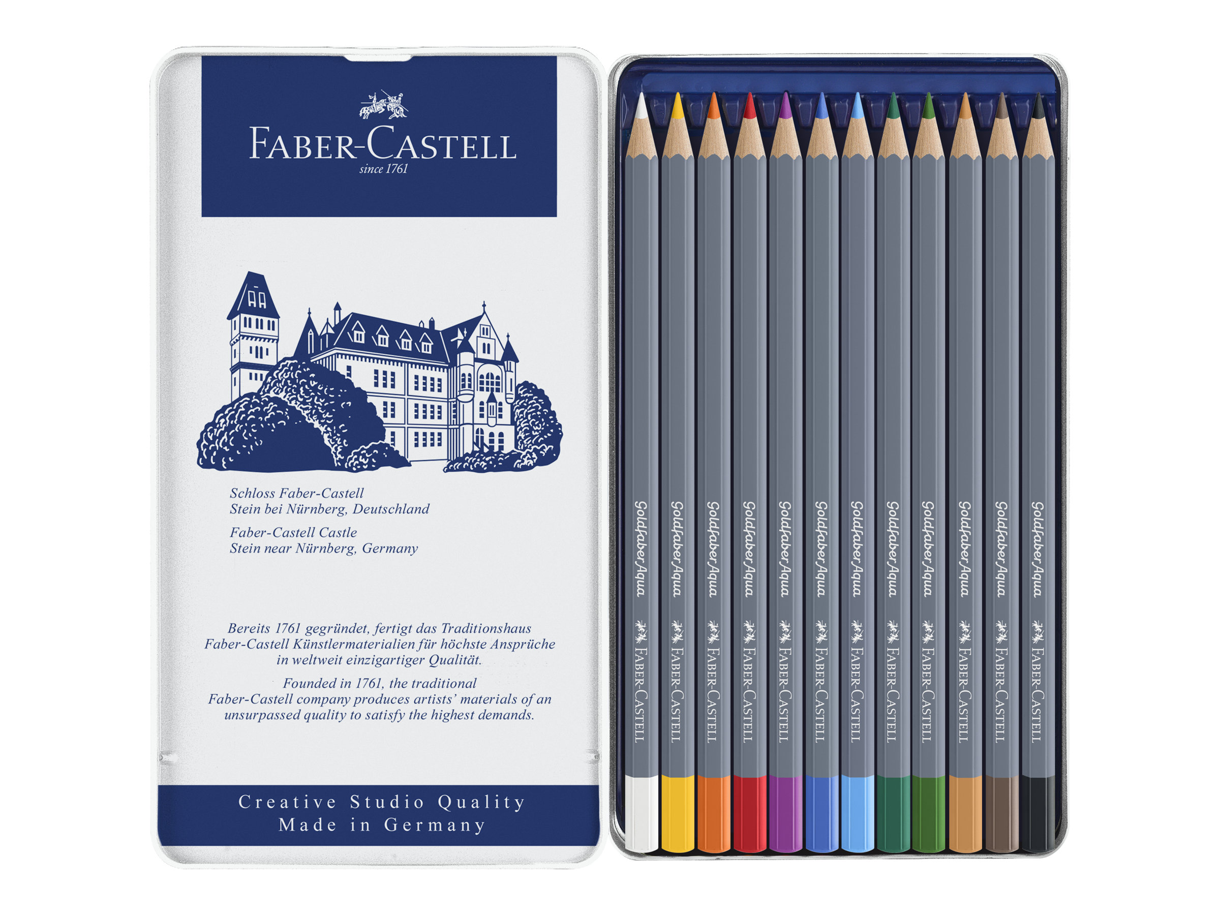 FABER-CASTELL Goldfaber Aqua Aquarellstifte farbsortiert, 12 St.