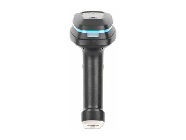 MANHATTAN 2D Long Range LED-Barcodescanner 50 mm Scanreichweite abnehmbares 1,8 m USB-A-Kabel 60 Scans/sec. 100K Lux Schutzart IP52