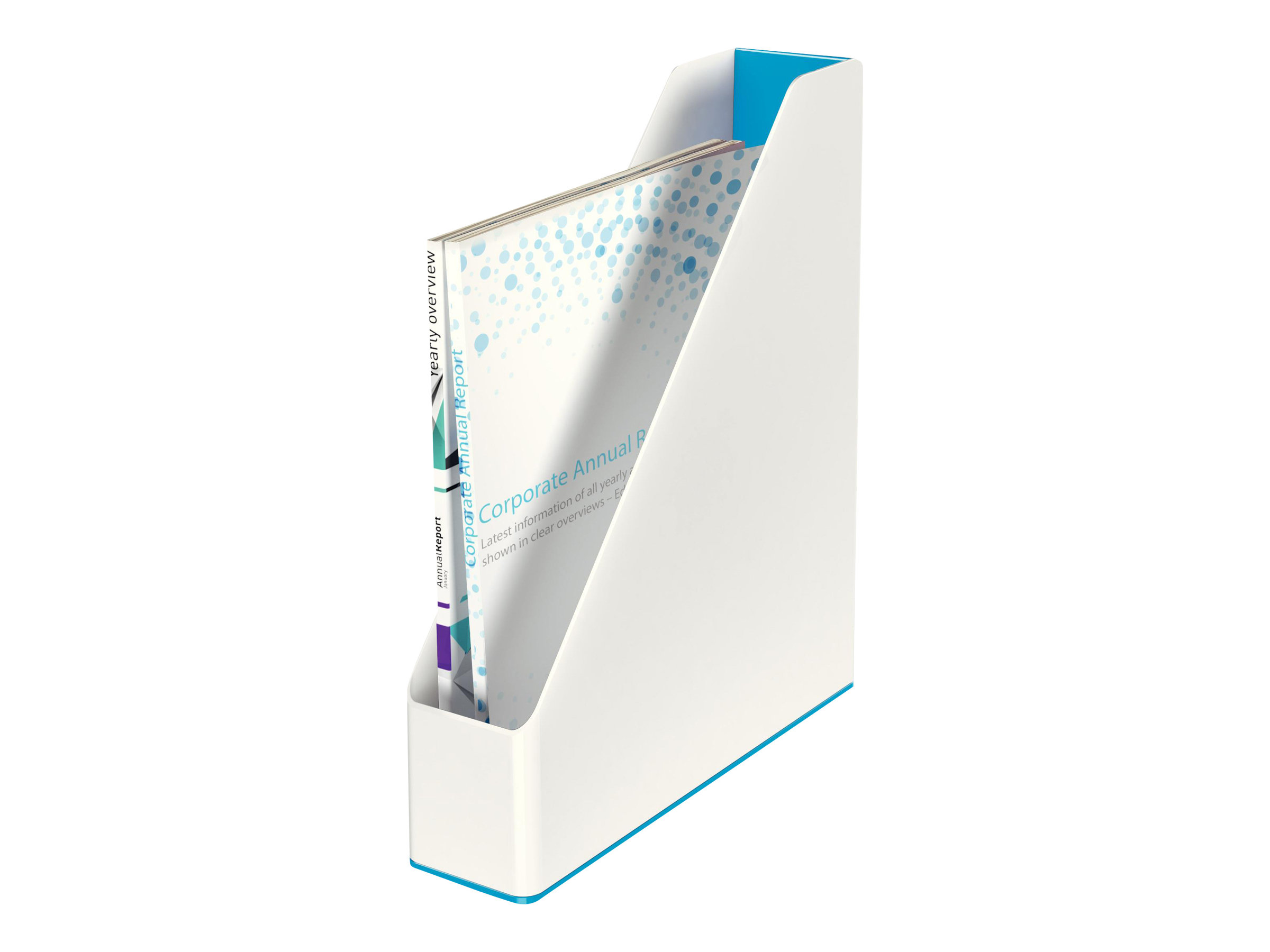 LEITZ Stehsammler WOW Duo Colour 53621036 perlweiss/blau Kunststoff, DIN A4