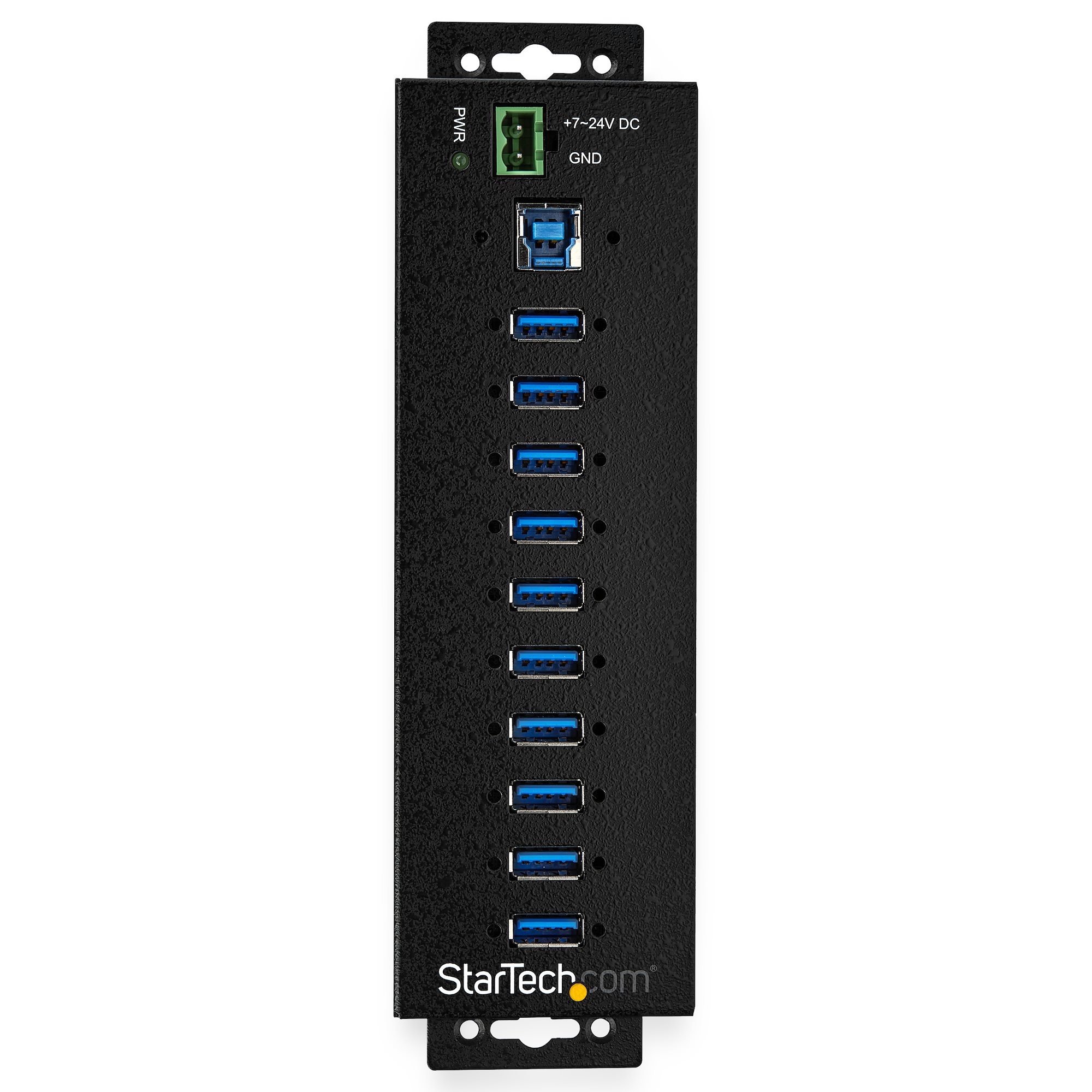 STARTECHCOM 10Port Industrial USB 30 Hub with External Power Adapter ESD 350W Surge Protection HB30A10AME