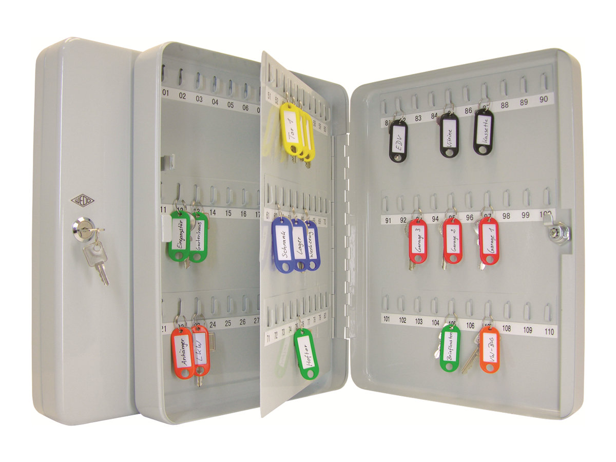 WEDO Schluesselkasten grau mit 110 Haken Sicherheitsschloss WEDO Schluesselkasten grau mit 110 Haken Sicherheitsschloss