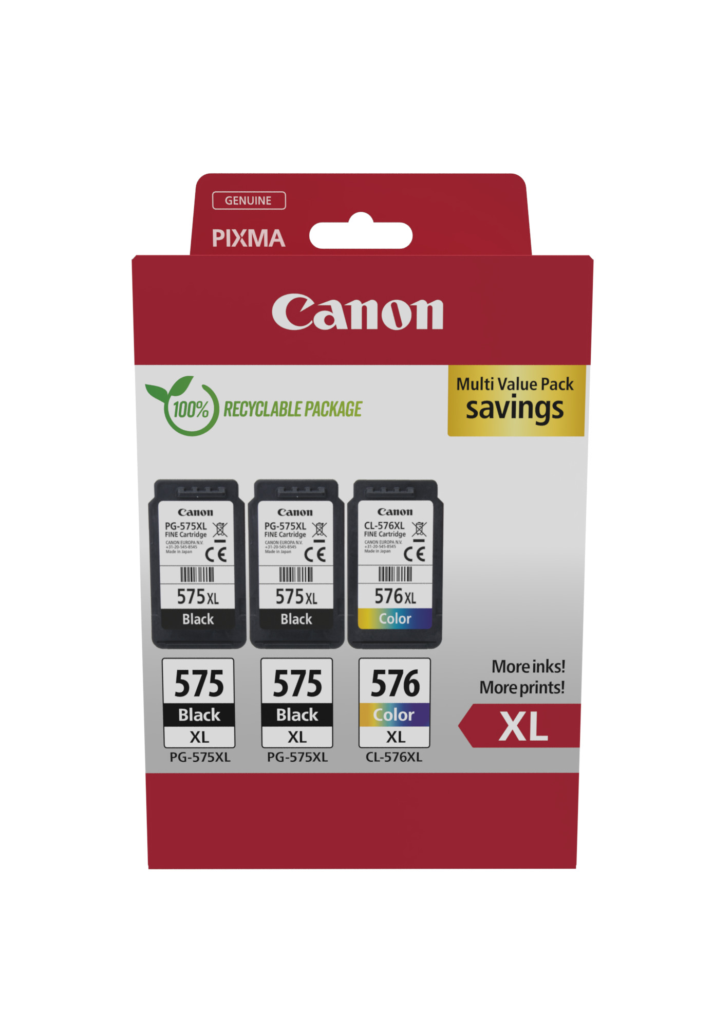 Canon PG575XLx2CL576XL schwarz, color Druckköpfe, 3erSet