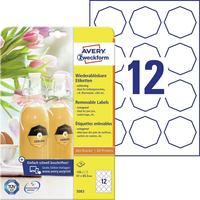 120 AVERY Zweckform Etiketten 5083 weiss 61,0 x 60,3 mm 120 AVERY Zweckform Etiketten 5083 weiss 61,0 x 60,3 mm