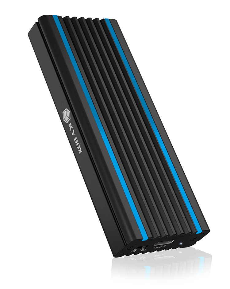ICY BOX IB1824MLC31 Externes USBC 32 Gehaeuse fuer M2 NVMe SSD mit LEDBeleuchtung