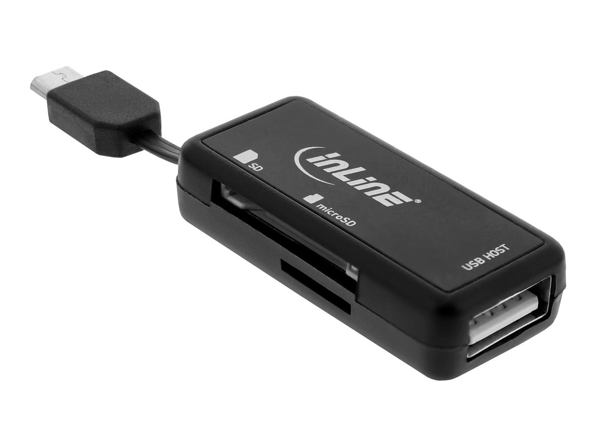 INLINE OTG Card Reader Dual Flex fuer SD und microSD mit USB Buchse und 2 Kartenslots