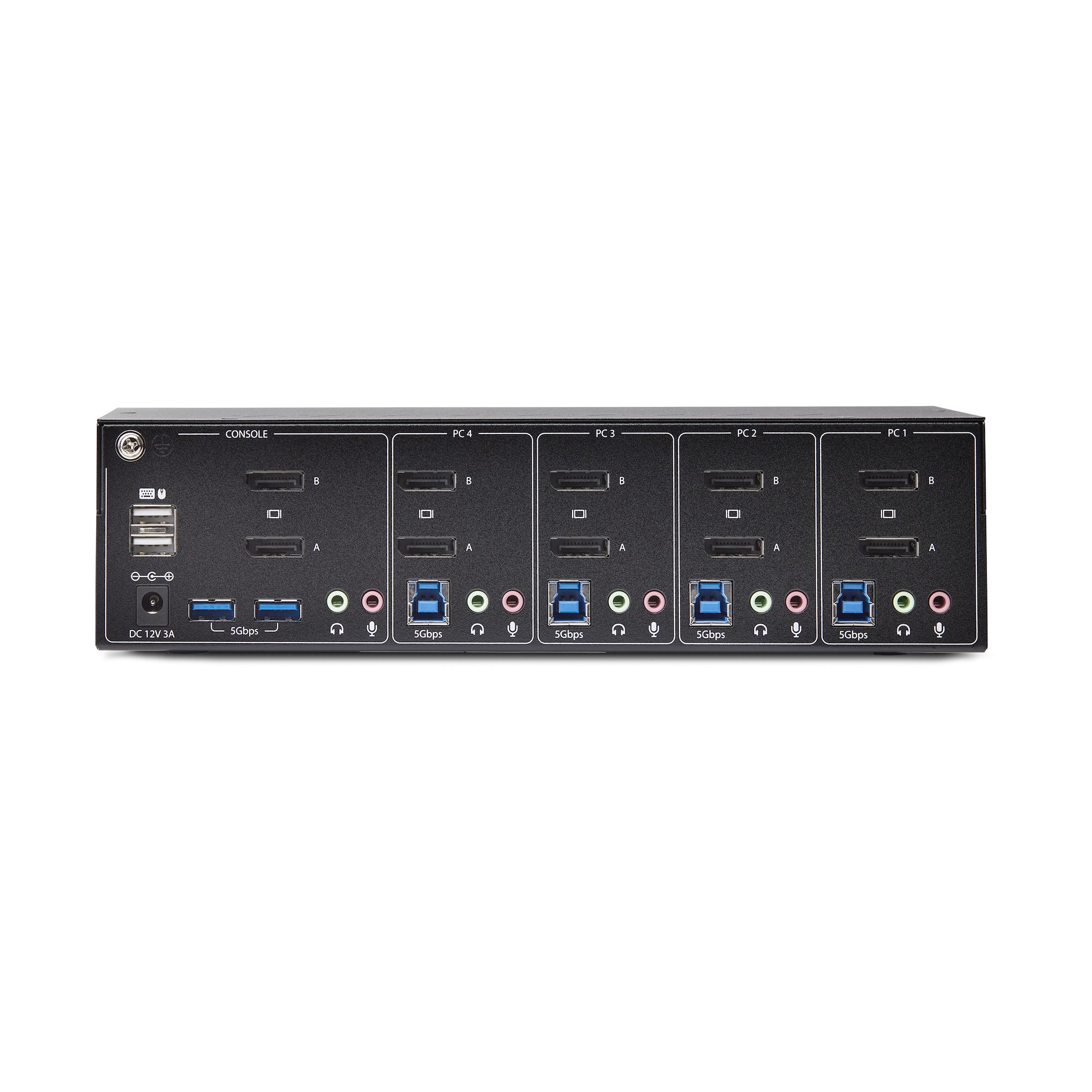 STARTECHCOM 4Port KVM Switch Dual Monitor DisplayPort 4K 60Hz 2x USB 30 2x USB 20 HotkeyDrucktasten KVM Umschalter 4 PC 2monito