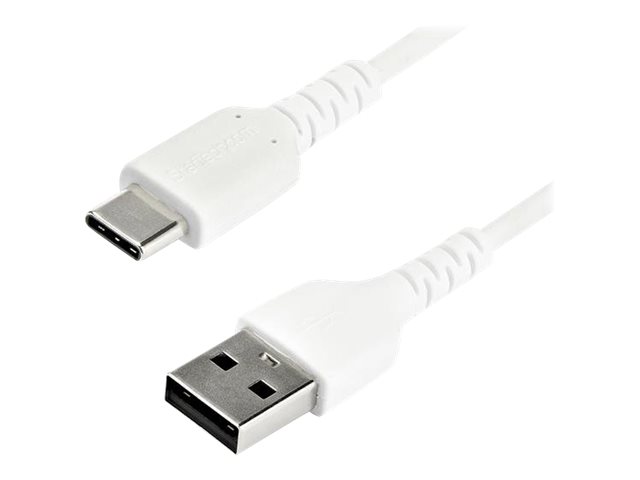 StarTech.com 2m USB A to USB C Charging Cable - Durable Fast Charge & Sync USB 2.0 to USB Type C Data Cord - Aramid Fiber M/M 60W White - USB Typ-C-Kabel - 2 m