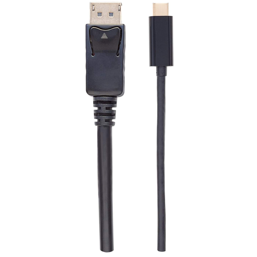 MANHATTAN USB Typ C auf DisplayPort Kabel 2m Konvertiert das AlternateModeSignal in ein DisplayPort 4KAusgangssignal schwarz