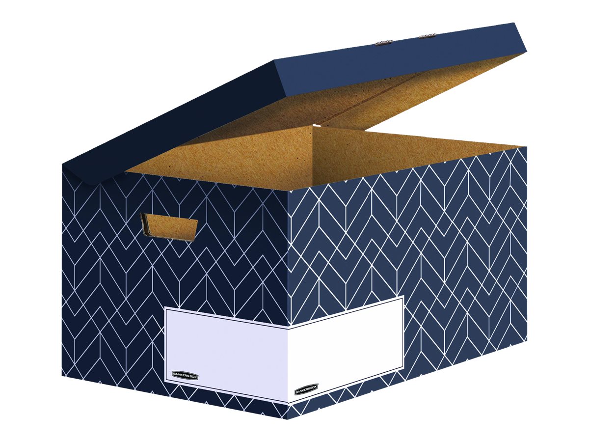 5 Bankers Box Archivboxen Bankers Box Décor Serie mitternachtsblau/weiss 36,7 x 57,0 x 29,5 cm 5 Bankers Box Archivboxen Bankers Box Décor Serie mitternachtsblau/weiss 36,7 x 57,0 x 29,5 cm