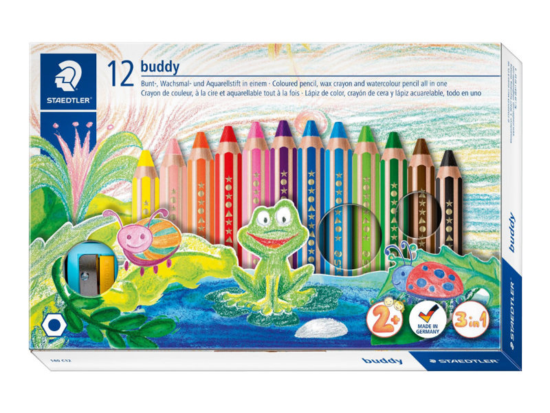 STAEDTLER Buddy 3in1 Buntstifte farbsortiert, 12 St. STAEDTLER Buddy 3in1 Buntstifte farbsortiert, 12 St.
