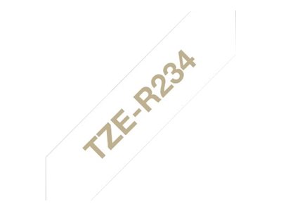 Brother Textil-Schriftband P-Touch TZe-R234 - 12 mm x 4 m - Gold auf Weiß